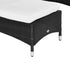 3 Piece Wicker Lounge Chair Set Outdoor Loungers With Armrests Cushion Headrest Side Table Wheel Black